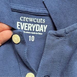 Boys Crewcuts navy blue long sleeve polo size 10